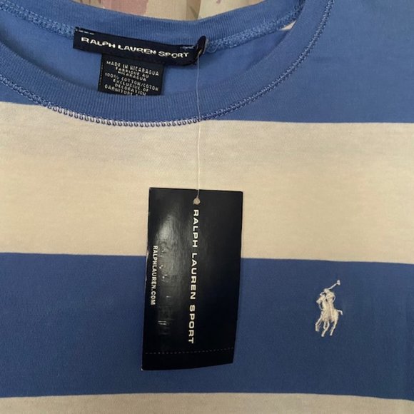 Ralph Lauren Sport Striped Logo Tee size Large - Picture 2 of 3